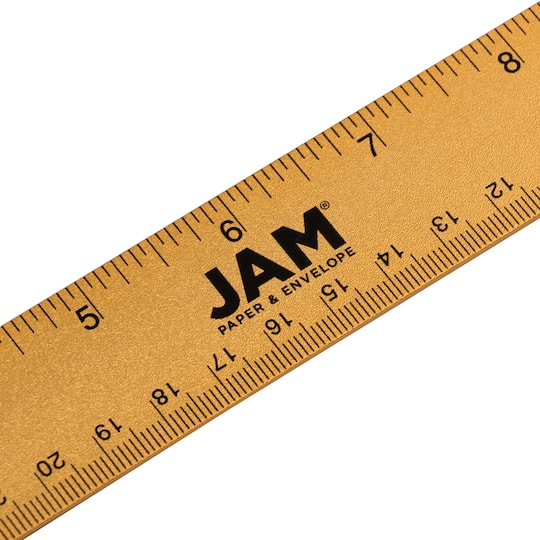 JAM Paper Metallic Stainless Steel Ruler